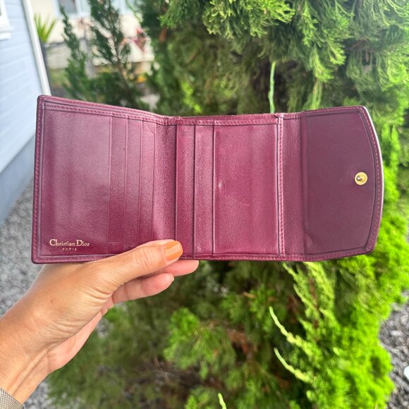 Vintage Christian Dior Bordeaux Red Leather Wallet - Picture 7 of 11
